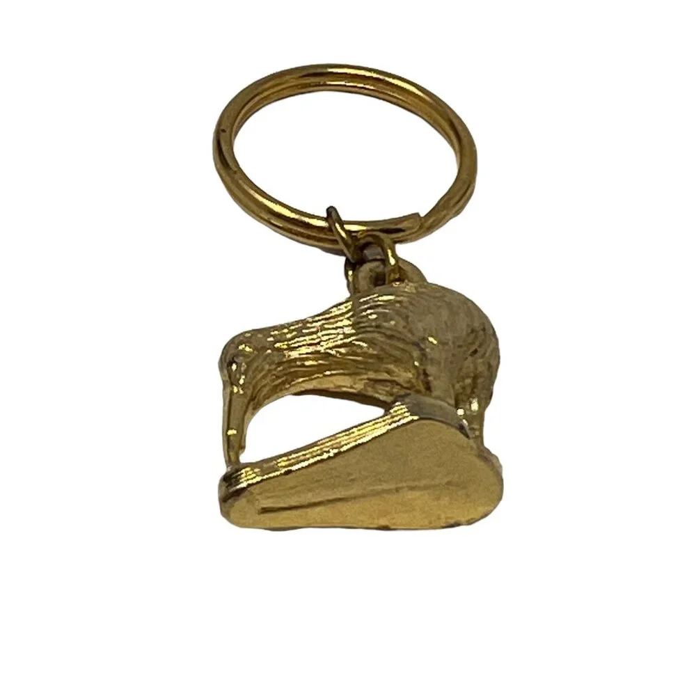 Vintage Kiwi Keychain Gold Tone Animal Key Rings‎